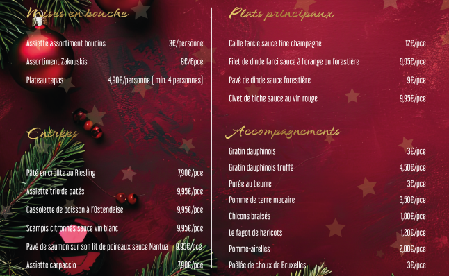 Ou trouver les menus des fêtes 2024?