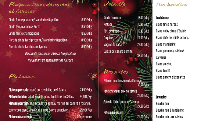 Ou trouver les menus des fêtes 2024?